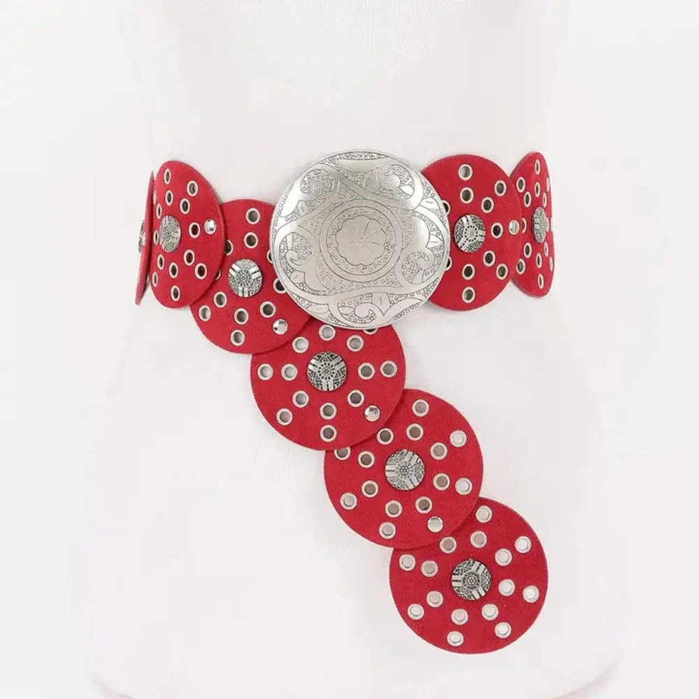 X14 Faux Leather Disc Belt One Size